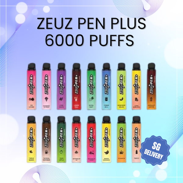 Zeuz Pen 6000 Puffs rechargeable disposable vape pen in sleek body design