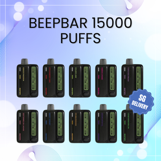Beepbar 15000 Puffs disposable vape device showing smart LED screen and sleek body design