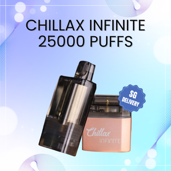 Chillax Infinite 25000 Puffs Disposable Vape front view with clear e-liquid window
