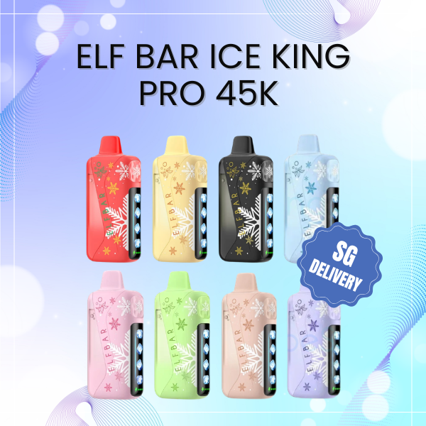 Elf Bar Ice King Pro 45k disposable vape with 5-level adjustable ice control and smart display screen