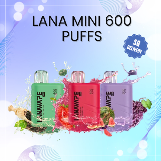 Lana Mini 600 Puffs compact disposable vape device showing sleek ergonomic body  