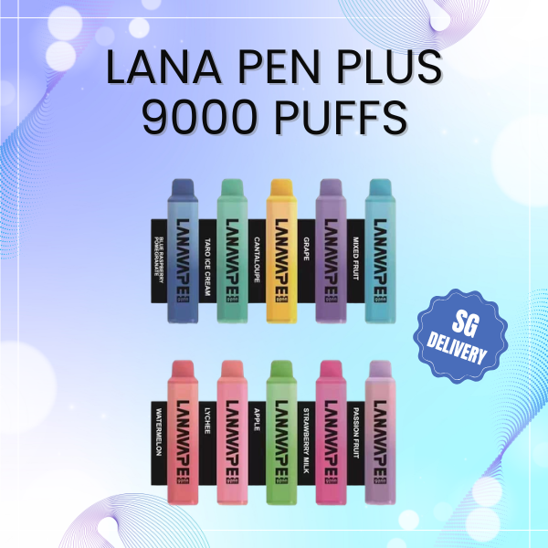 Lana Pen Plus 9000 Puffs rechargeable disposable vape device in sleek pen design