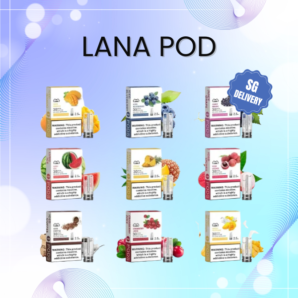 Lana Pod transparent cartridge with ceramic core showing e liquid level