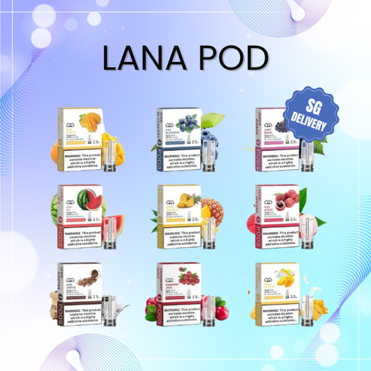 Lana Pod transparent cartridge with ceramic core showing e liquid level