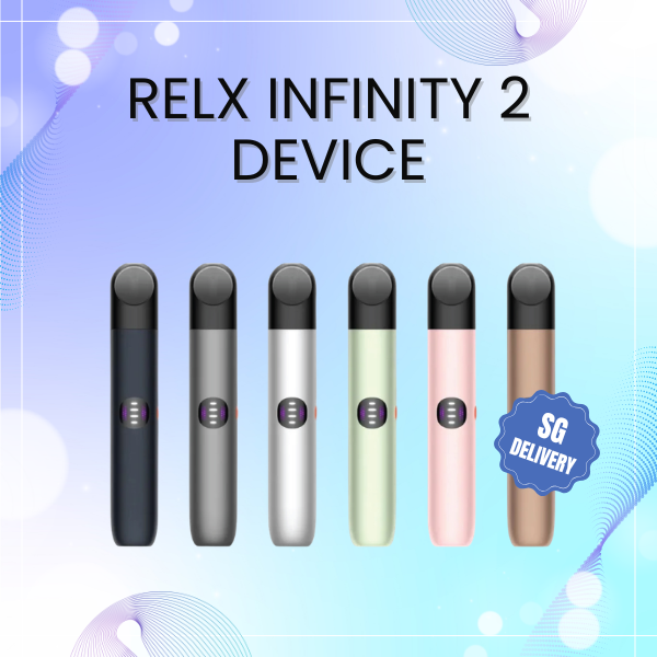 RELX Infinity 2 Plus Device in Black Sapphire with Orange Power Button