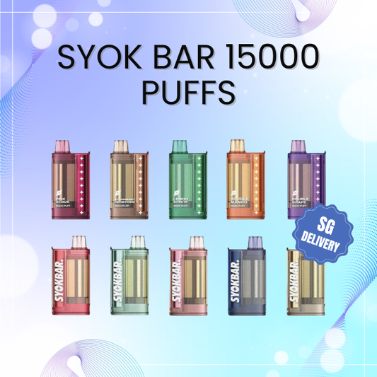 Syok Bar 15000 Puffs rechargeable disposable vape with transparent e-liquid tank  